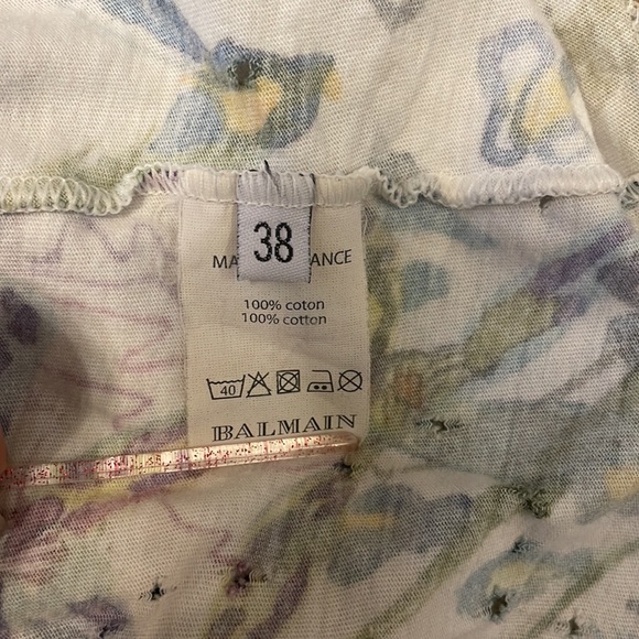 ❤️sold❤️ Balmain Floral distressed t shirt France 36 USA 6 medium - Picture 13 of 14